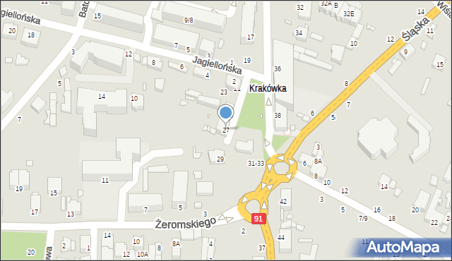 Piotrków Trybunalski, Krakowskie Przedmieście, 27, mapa Piotrków Trybunalski