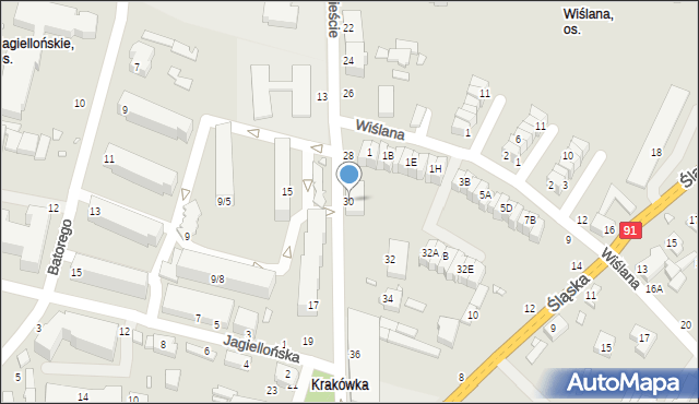 Piotrków Trybunalski, Krakowskie Przedmieście, 30, mapa Piotrków Trybunalski