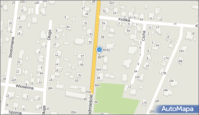 Piotrków Trybunalski, Krakowskie Przedmieście, 64, mapa Piotrków Trybunalski