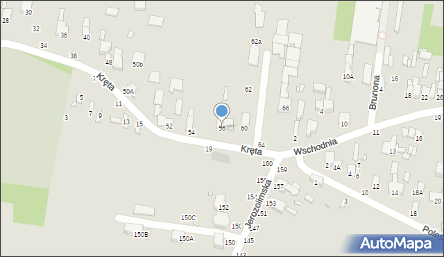 Piotrków Trybunalski, Kręta, 56, mapa Piotrków Trybunalski