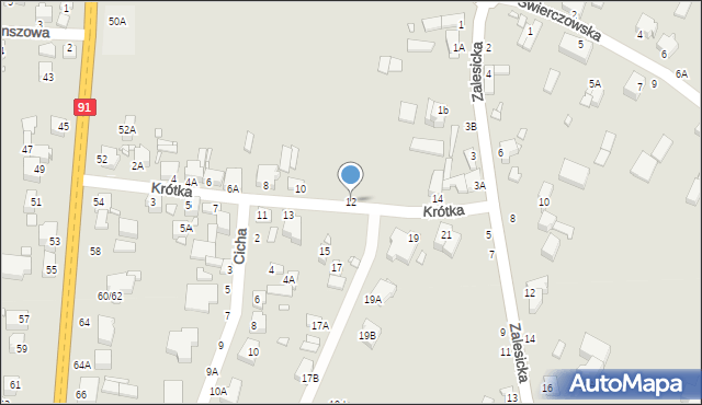 Piotrków Trybunalski, Krótka, 12, mapa Piotrków Trybunalski