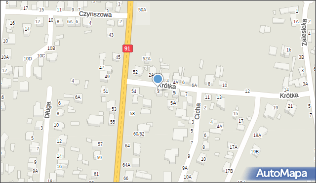 Piotrków Trybunalski, Krótka, 3, mapa Piotrków Trybunalski