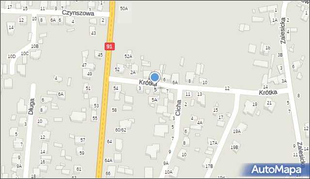 Piotrków Trybunalski, Krótka, 5, mapa Piotrków Trybunalski