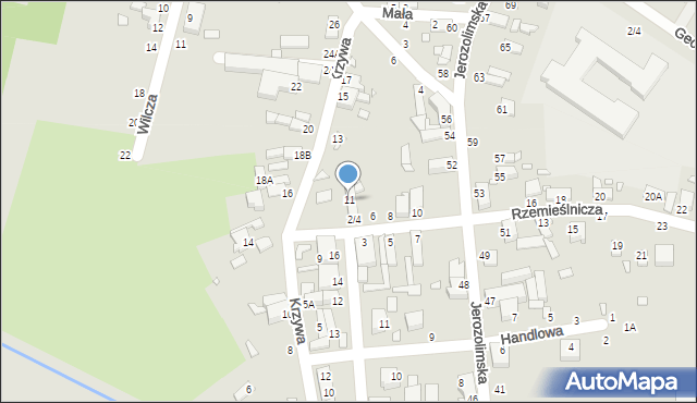 Piotrków Trybunalski, Krzywa, 11, mapa Piotrków Trybunalski