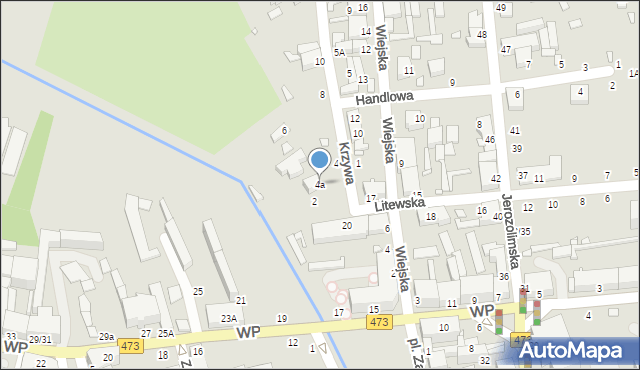 Piotrków Trybunalski, Krzywa, 4a, mapa Piotrków Trybunalski