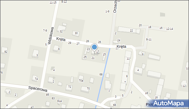 Piotrkowiczki, Kręta, 19, mapa Piotrkowiczki