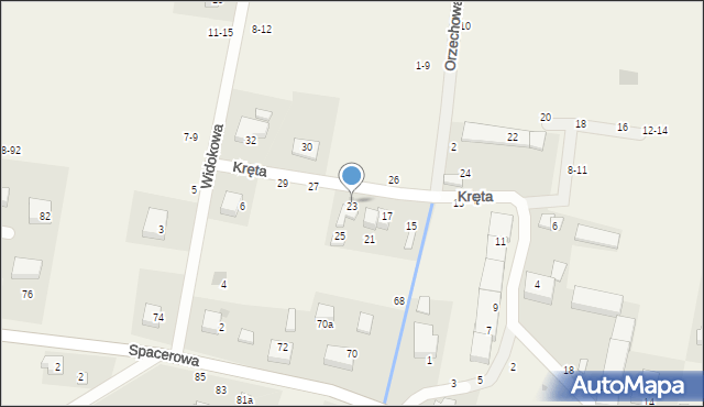 Piotrkowiczki, Kręta, 23, mapa Piotrkowiczki