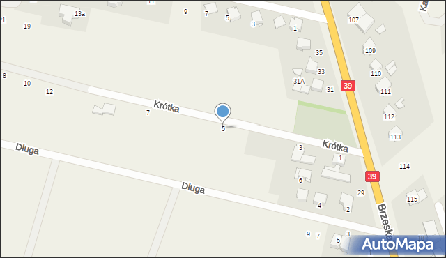 Pisarzowice, Krótka, 5, mapa Pisarzowice