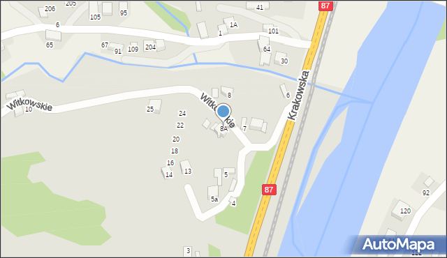 Piwniczna-Zdrój, Krakowska, 8A, mapa Piwniczna-Zdrój