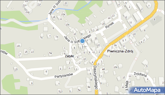 Piwniczna-Zdrój, Króla Bolesława Chrobrego, 2, mapa Piwniczna-Zdrój