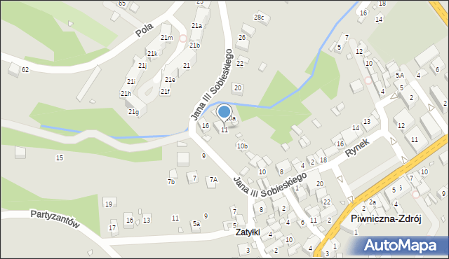 Piwniczna-Zdrój, Króla Jana III Sobieskiego, 11, mapa Piwniczna-Zdrój