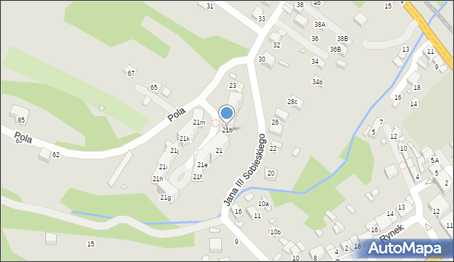 Piwniczna-Zdrój, Króla Jana III Sobieskiego, 21b, mapa Piwniczna-Zdrój