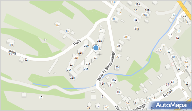 Piwniczna-Zdrój, Króla Jana III Sobieskiego, 21c, mapa Piwniczna-Zdrój