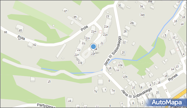 Piwniczna-Zdrój, Króla Jana III Sobieskiego, 21f, mapa Piwniczna-Zdrój