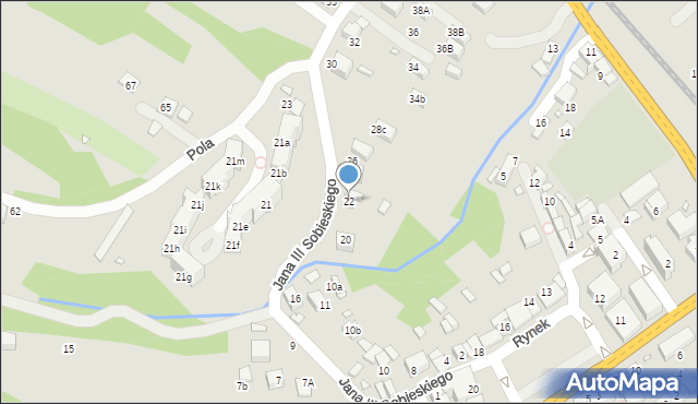 Piwniczna-Zdrój, Króla Jana III Sobieskiego, 22, mapa Piwniczna-Zdrój