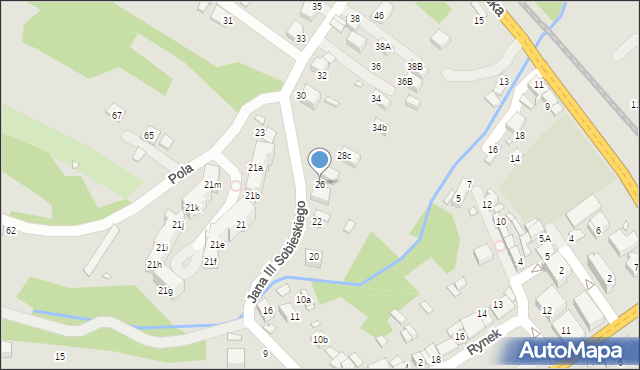 Piwniczna-Zdrój, Króla Jana III Sobieskiego, 26, mapa Piwniczna-Zdrój