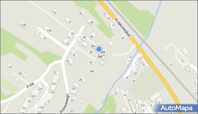 Piwniczna-Zdrój, Króla Jana III Sobieskiego, 36B, mapa Piwniczna-Zdrój