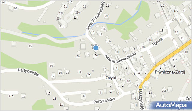 Piwniczna-Zdrój, Króla Jana III Sobieskiego, 7A, mapa Piwniczna-Zdrój