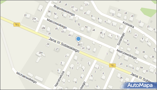 Płaza, Króla Jana III Sobieskiego, 16, mapa Płaza