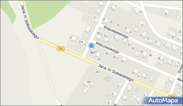 Płaza, Króla Jana III Sobieskiego, 18a, mapa Płaza