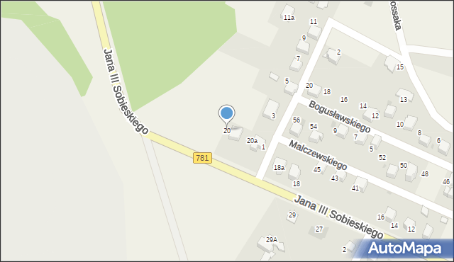 Płaza, Króla Jana III Sobieskiego, 20, mapa Płaza