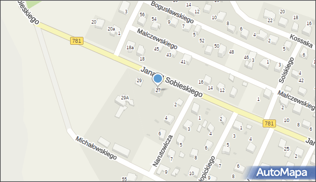 Płaza, Króla Jana III Sobieskiego, 27, mapa Płaza