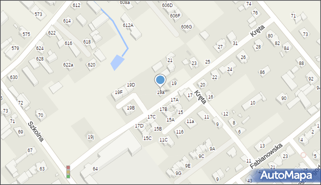 Plewiska, Kręta, 19a, mapa Plewiska