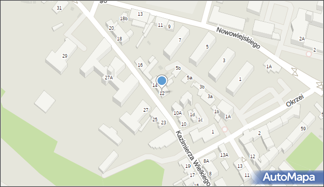 Płock, Króla Kazimierza Wielkiego, 12, mapa Płock