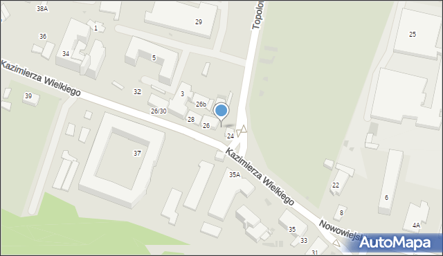 Płock, Króla Kazimierza Wielkiego, 24a, mapa Płock