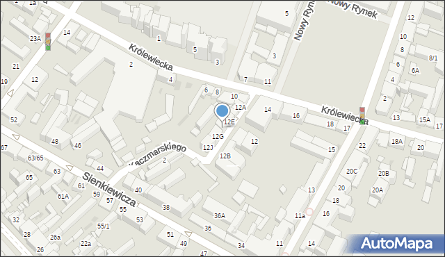 Płock, Królewiecka, 12F, mapa Płock