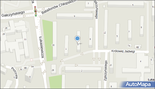 Płock, Królowej Jadwigi, 3, mapa Płock