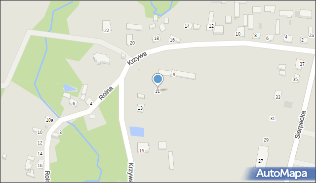 Płock, Krzywa, 11, mapa Płock