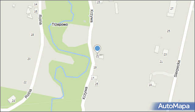 Płock, Krzywa, 21, mapa Płock