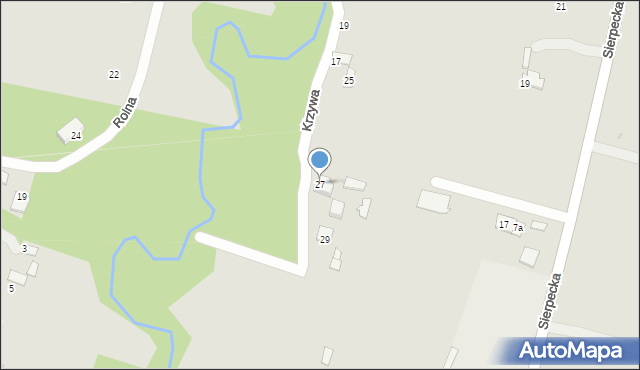 Płock, Krzywa, 27, mapa Płock