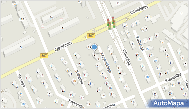 Płock, Krzywickiego Ludwika, 2, mapa Płock