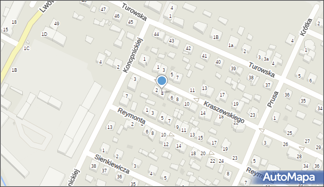 Pniewy, Kraszewskiego Józefa Ignacego, 4, mapa Pniewy