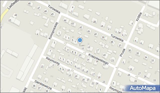 Pniewy, Kraszewskiego Józefa Ignacego, 9, mapa Pniewy