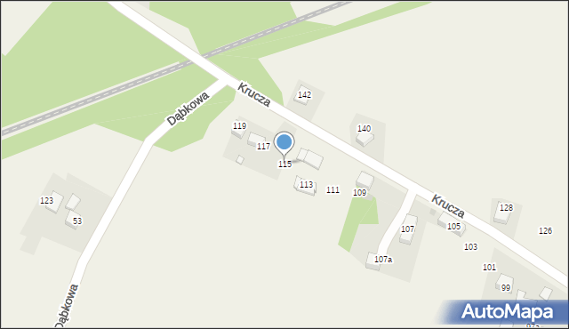 Pniówek, Krucza, 115, mapa Pniówek