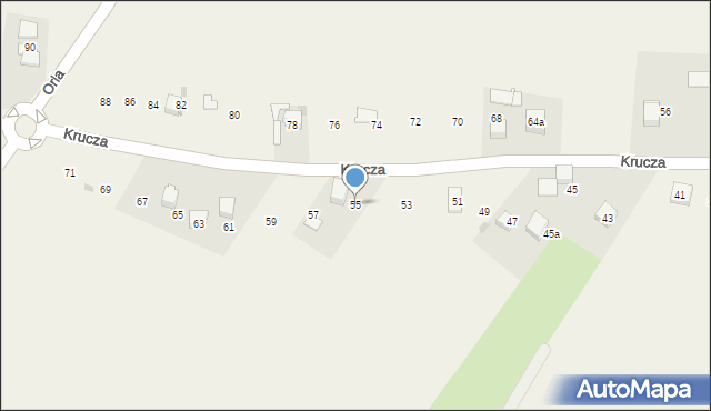 Pniówek, Krucza, 55, mapa Pniówek