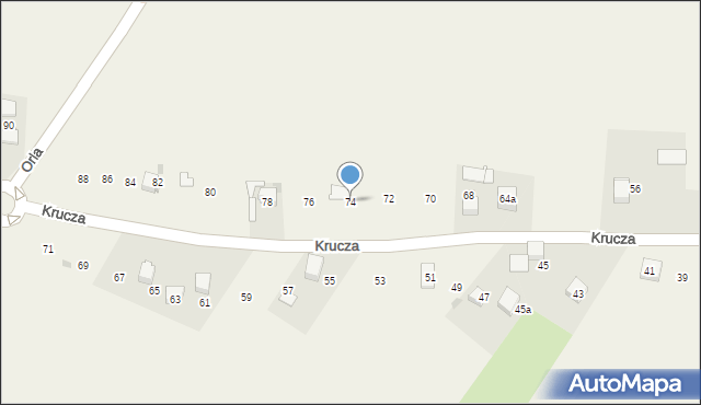 Pniówek, Krucza, 74, mapa Pniówek