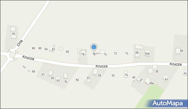 Pniówek, Krucza, 76, mapa Pniówek