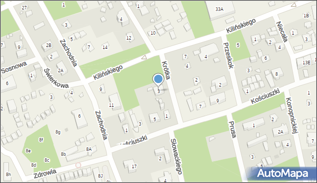 Pobierowo, Krótka, 3, mapa Pobierowo