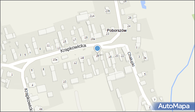 Poborszów, Krapkowicka, 16, mapa Poborszów