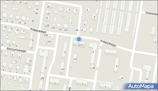 Poddębice, Krasickiego Ignacego, bp., 11, mapa Poddębice