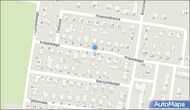 Poddębice, Krasickiego Ignacego, bp., 23, mapa Poddębice