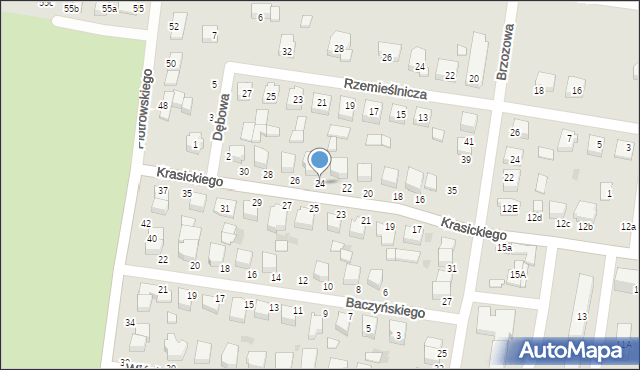 Poddębice, Krasickiego Ignacego, bp., 24, mapa Poddębice