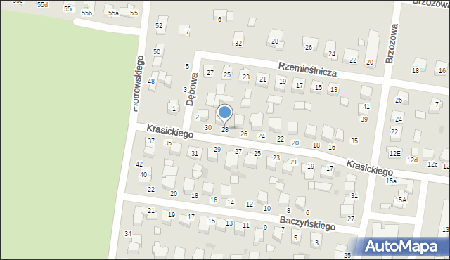 Poddębice, Krasickiego Ignacego, bp., 28, mapa Poddębice
