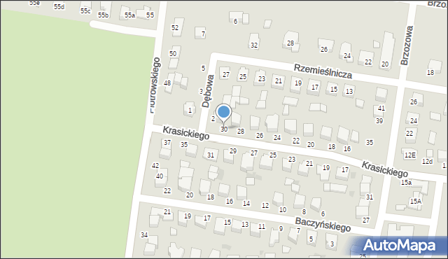 Poddębice, Krasickiego Ignacego, bp., 30, mapa Poddębice