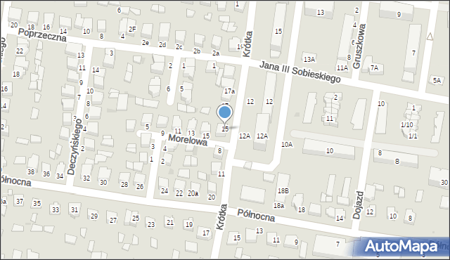 Poddębice, Krótka, 15, mapa Poddębice