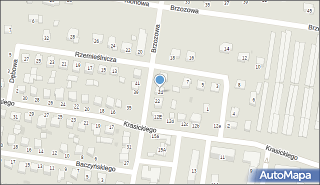 Poddębice, Krótka, 24, mapa Poddębice